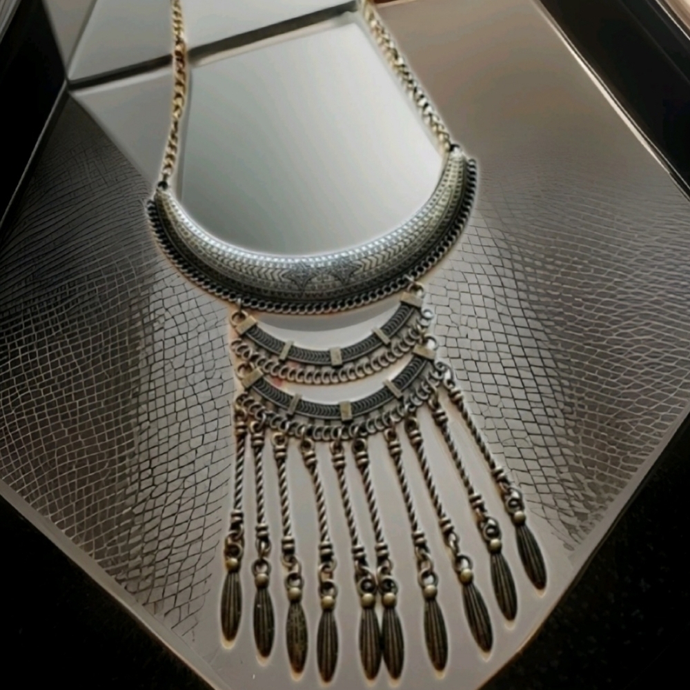 Bronze Bohemian Collar Statement Necklace